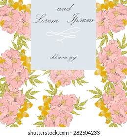 Invitation card with floral elements