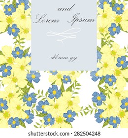 Invitation card with floral elements