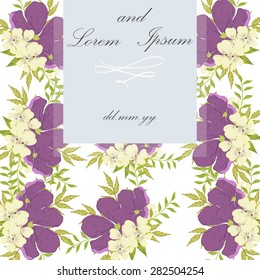 Invitation card with floral elements