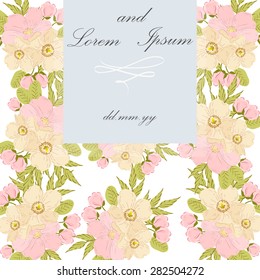 Invitation card with floral elements