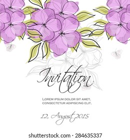 Invitation card with floral elements