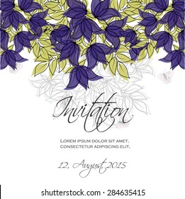 Invitation card with floral elements