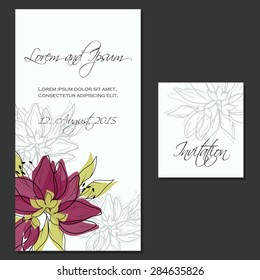 Invitation card with floral elements
