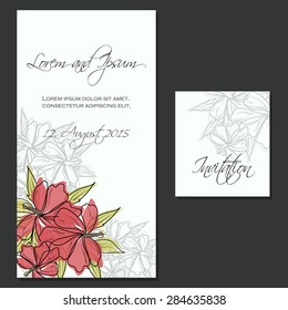 Invitation card with floral elements