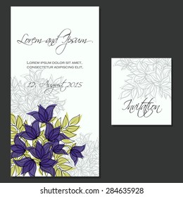 Invitation card with floral elements