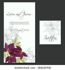 Invitation card with floral elements