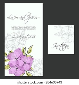 Invitation card with floral elements