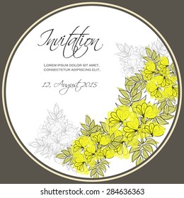 Invitation card with floral elements