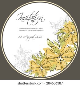 Invitation card with floral elements