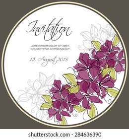 Invitation card with floral elements