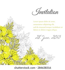 Invitation card with floral elements