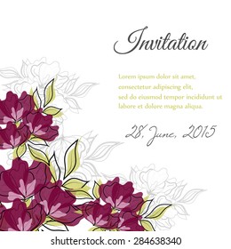 Invitation card with floral elements