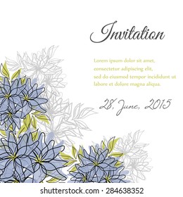Invitation card with floral elements