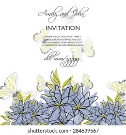 Invitation card with floral elements