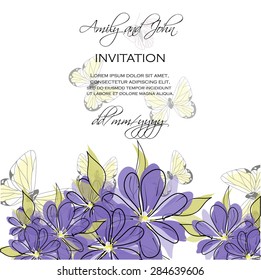 Invitation card with floral elements