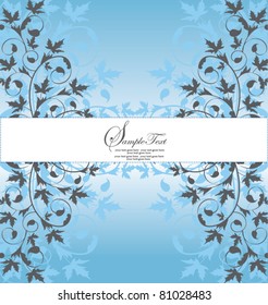 INVITATION CARD WITH FLORAL ELEMENTS