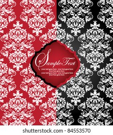 invitation card with floral elements