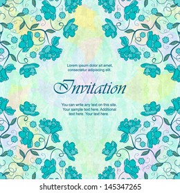 Invitation  card with floral  lace pattern