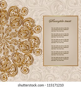 Invitation card with floral ornament.
