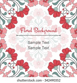 Invitation card with floral ornament.