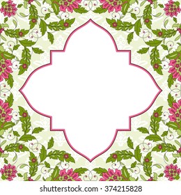 Invitation card with floral ornament.