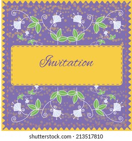  Invitation card with floral ornament for your design and business