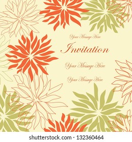 Invitation card with floral pattern
