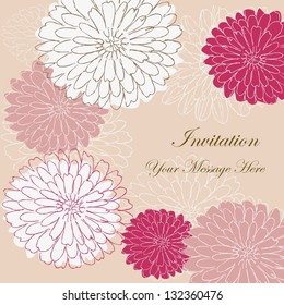 Invitation card with floral pattern