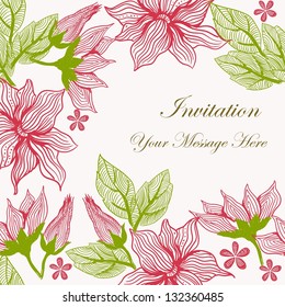 Invitation card with floral pattern