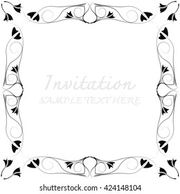 Invitation card with floral pattern