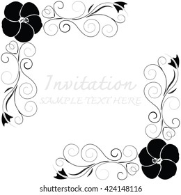 Invitation card with floral pattern