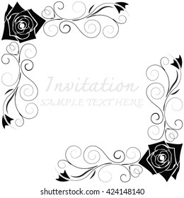 Invitation card with floral pattern