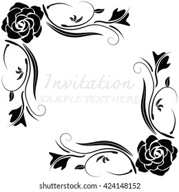 Invitation card with floral pattern