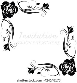 Invitation card with floral pattern 