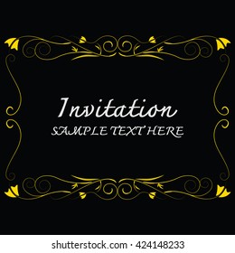 Invitation card with floral pattern