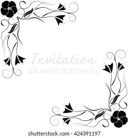Invitation card with floral pattern
