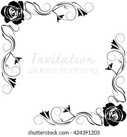 Invitation card with floral pattern