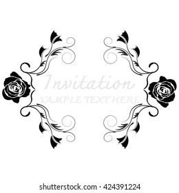 Invitation card with floral pattern
