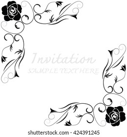 Invitation card with floral pattern