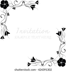 Invitation card with floral pattern
