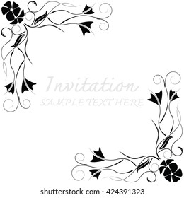 Invitation card with floral pattern