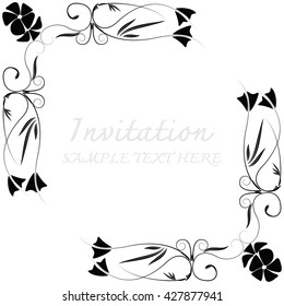 Invitation card with floral pattern