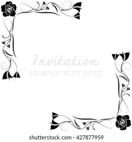 Invitation card with floral pattern