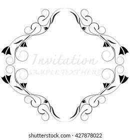 Invitation card with floral pattern