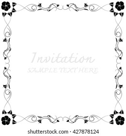 Invitation card with floral pattern