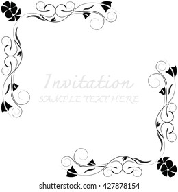 Invitation card with floral pattern