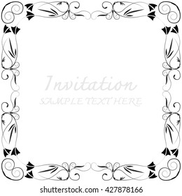 Invitation card with floral pattern