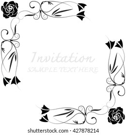 Invitation card with floral pattern