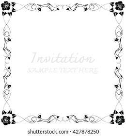 Invitation card with floral pattern