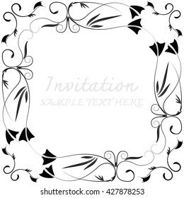 Invitation card with floral pattern